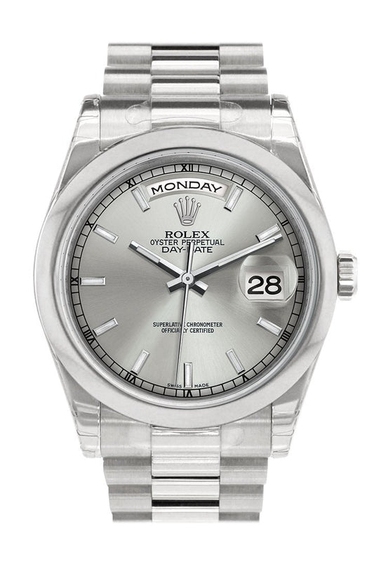RLX Day Date 36 Silver Dial President Men's Watch 118206