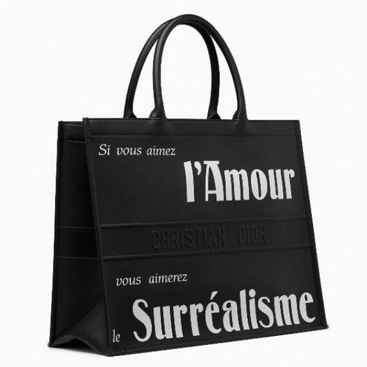 D Book Tote Bag  Surrealism Printed Calfskin