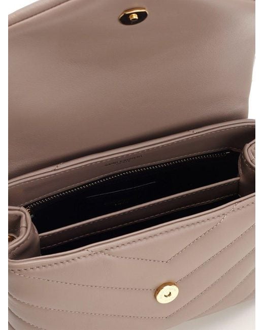 Y Loulou Toy Bag in Matelasse 'Y' Leather in Greyish Brown