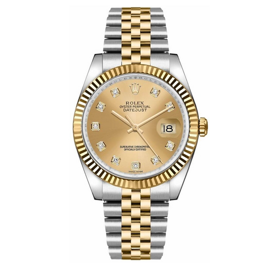 Rlx Datejust 36 Champagne Diamond Dial Watch 116233-0150