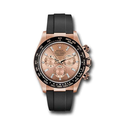 RLX Daytona, Pink dial, Engraved Bezel, Rubber Oysterflex, Rose gold Watch 116515ln-0021