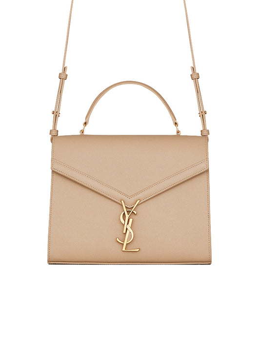 Y Cassandra Medium Top Handle in Grain de Poudre Embossed Leather