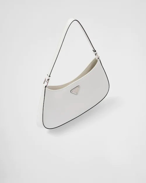 PP Cleo brushed leather shoulder bag - White/Black
