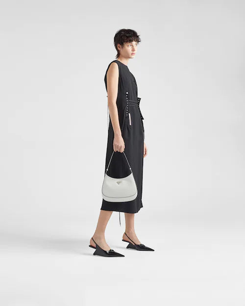 PP Cleo brushed leather shoulder bag - White/Black