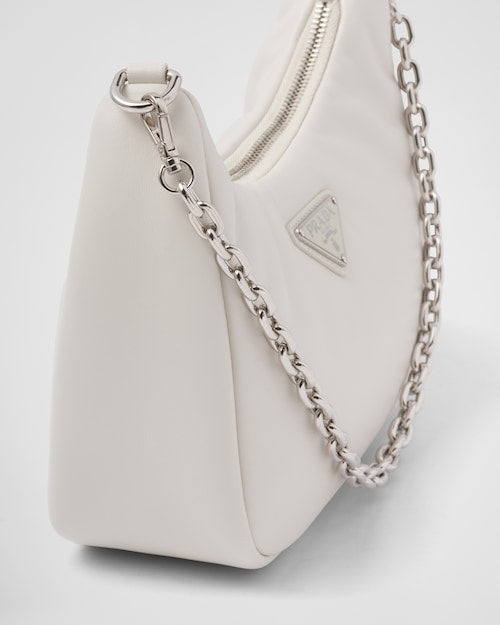 Padded nappa-leather PP Re-Edition shoulder bag - White