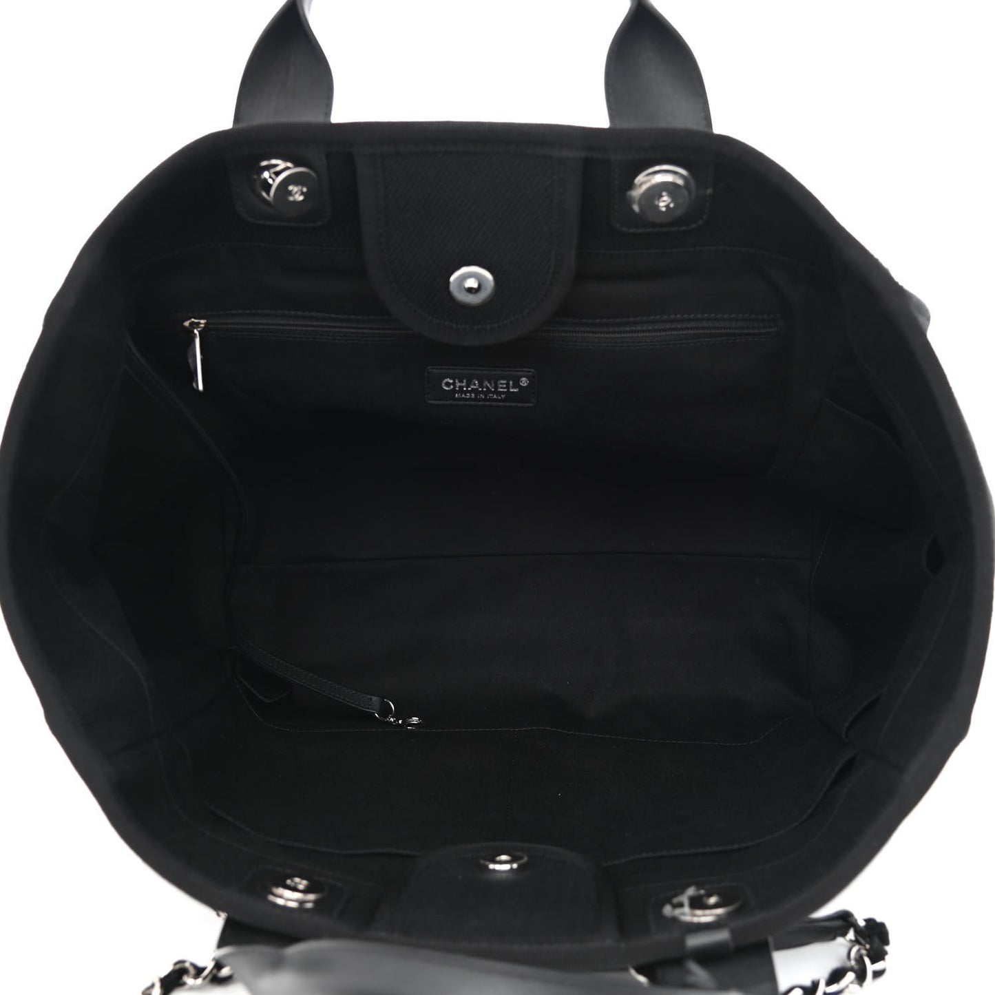 cc Canvas Pearl Medium Deauville Tote Black