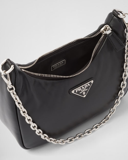 Padded nappa-leather PP Re-Edition shoulder bag - Black