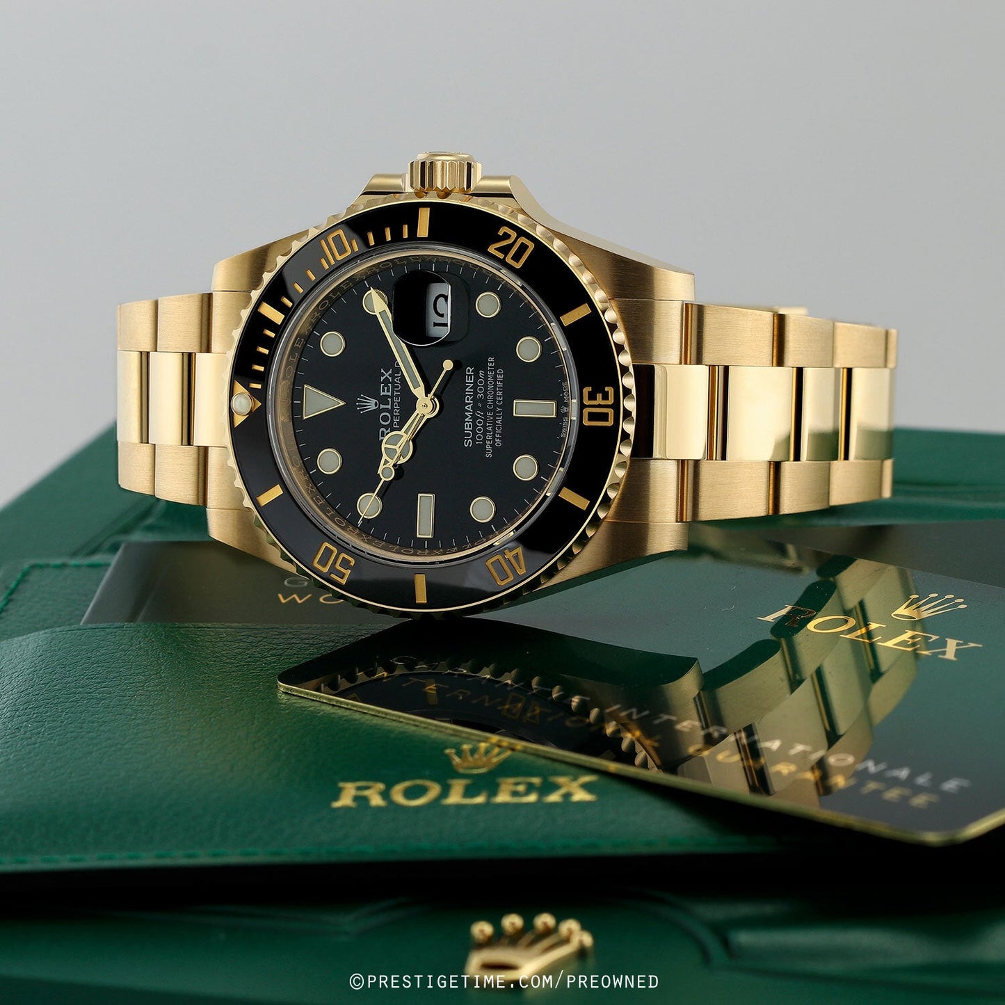 RLX Perpetual Submariner Date 41mm Black Dial Yellow Gold 126618LN