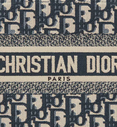 SMALL D BOOK TOTE Blue D Oblique Embroidery (26.5 x 21 x 14 cm)