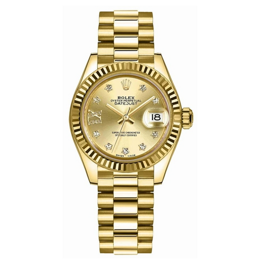 Rlx Lady-Datejust 28 Solid 18K Yellow Gold Women's Watch 279178-0013