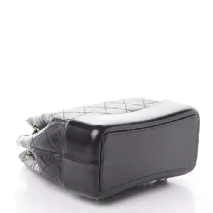 CC Aged Calfskin Quilted Small Gabrielle Backpack Black