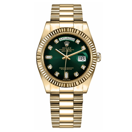 RLX Day-Date 36 Green Diamond Dial Watch 128238