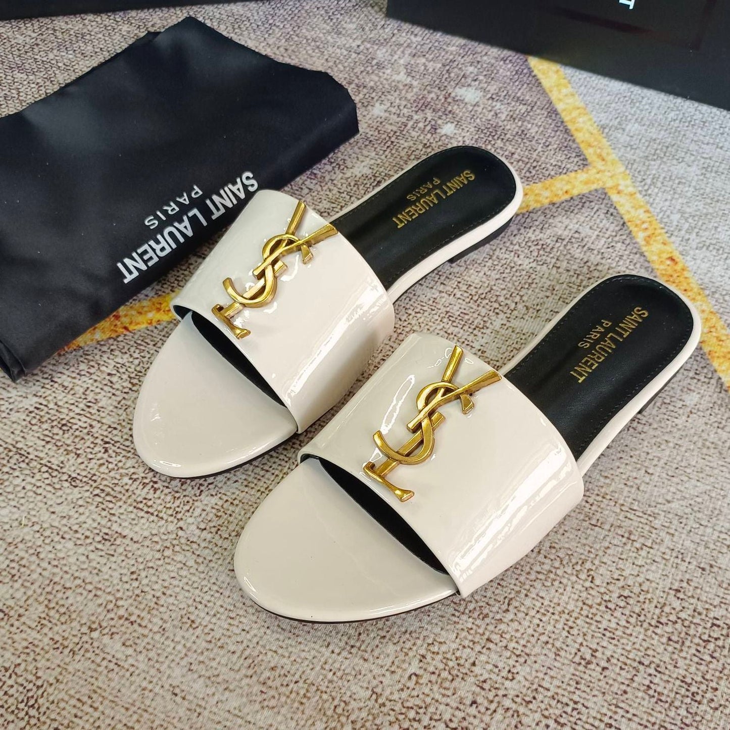 Classic Gold Signature Flat Slippers