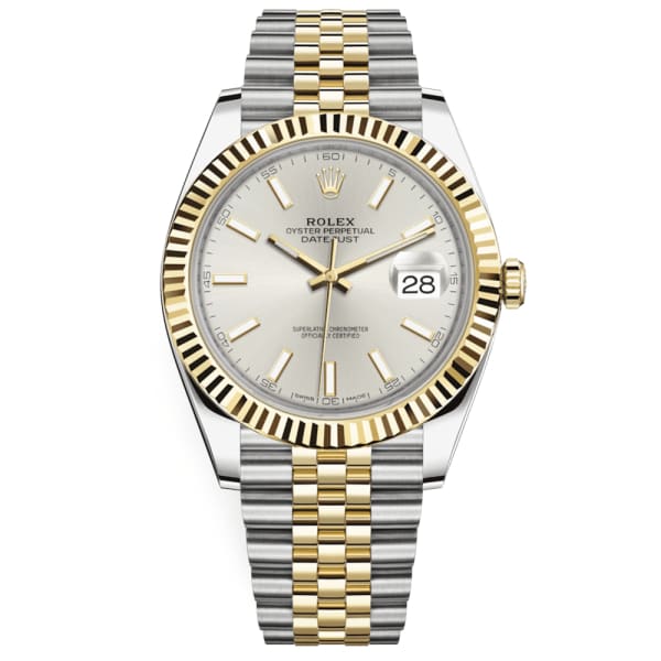 Rlx Oyster Perpetual Datejust 41 Watch Silver dial, Two-tone, Fluted bezel 126333-0002