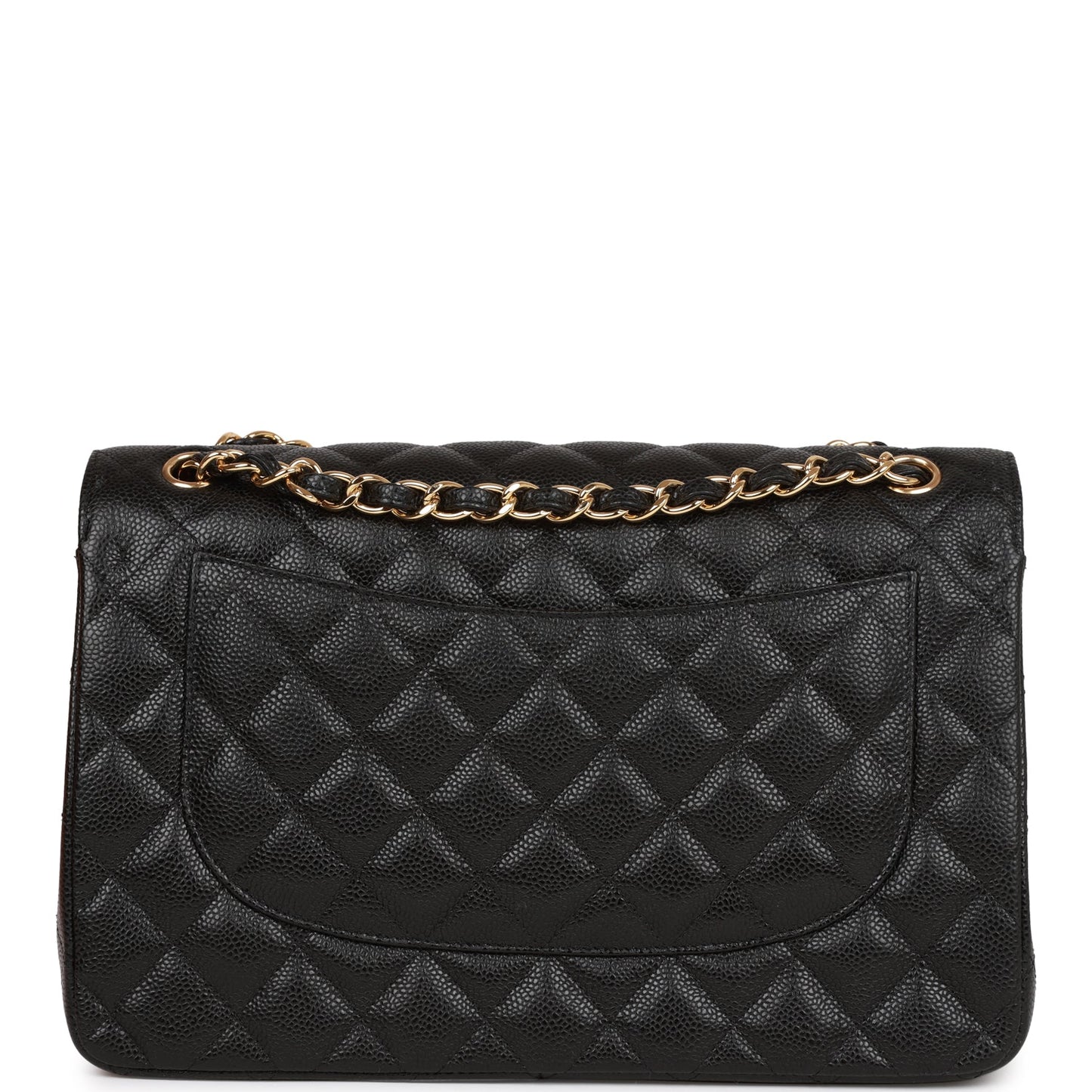 CC Jumbo Classic Double Flap Bag Black Caviar Gold Hardware