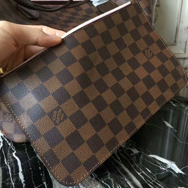 L N41603 Neverfull MM Shoulder Bag Damier Ebene Canvas