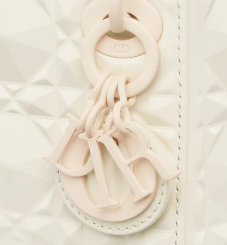 MICRO LADY D BAG Latte Cannage Calfskin with Diamond Motif