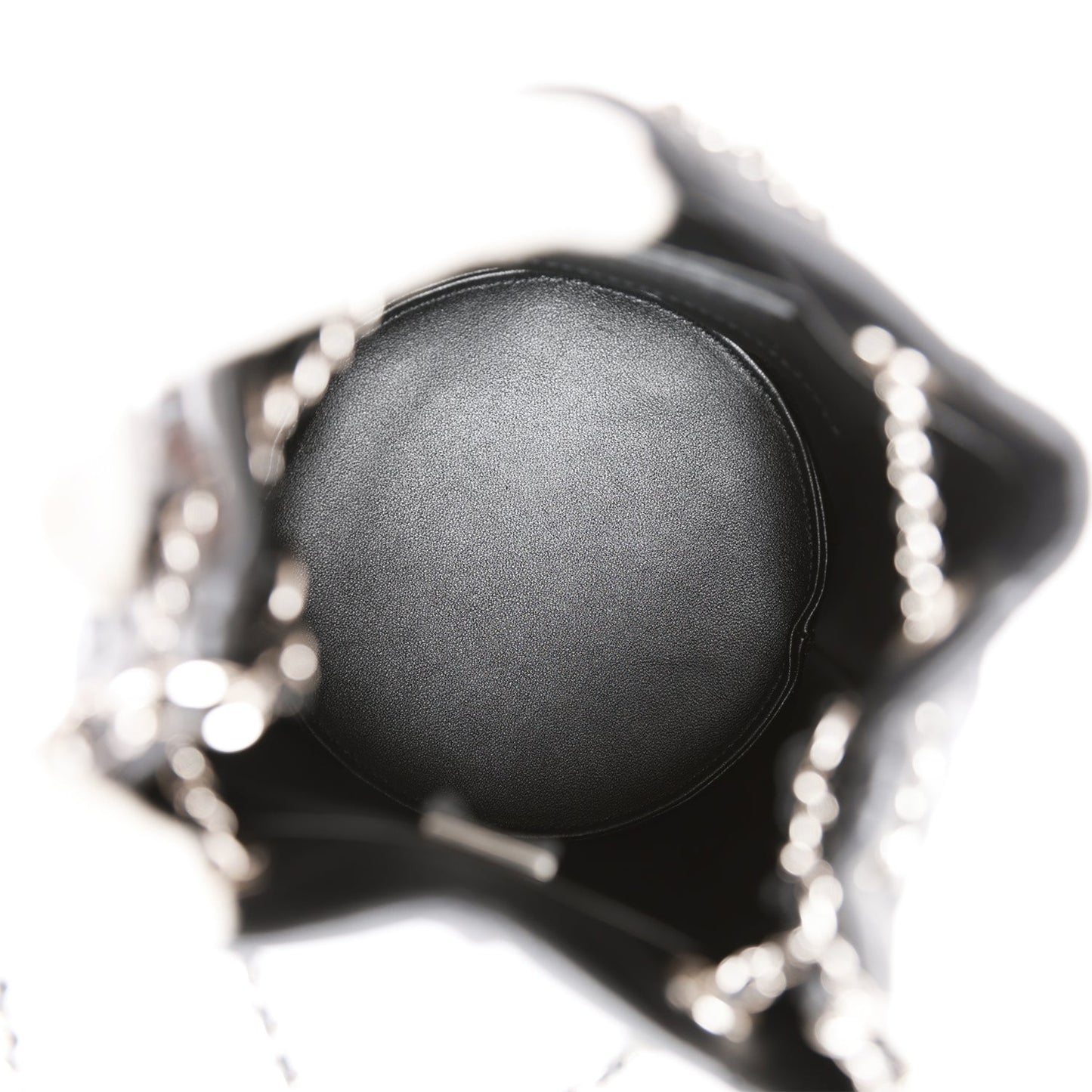 CC Mini Bucket Bag Black Lambskin Silver Hardware