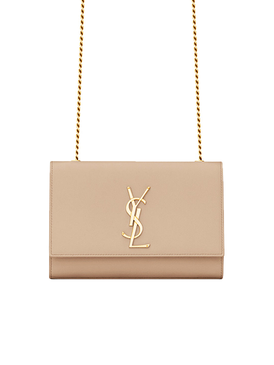 Y Kate Small Chain Bag in Grain de Poudre Embossed Leather