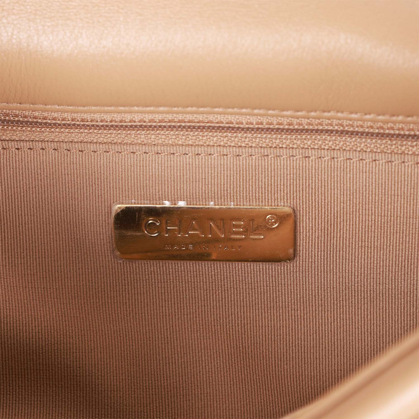 CC Medium 19 Flap Bag Beige Calfskin Mixed Hardware