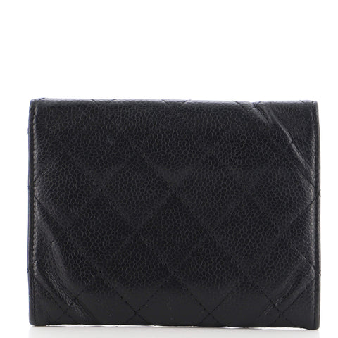 CC Compact Wallet Quilted Caviar
