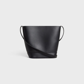 SMALL BUCKET CUIR TRIOMPHE IN SMOOTH CALFSKIN BLACK