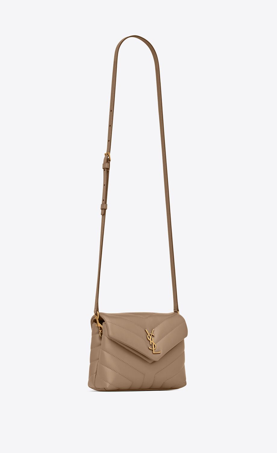 Y Loulou Toy Bag in Matelasse 'Y' Leather in Greyish Brown