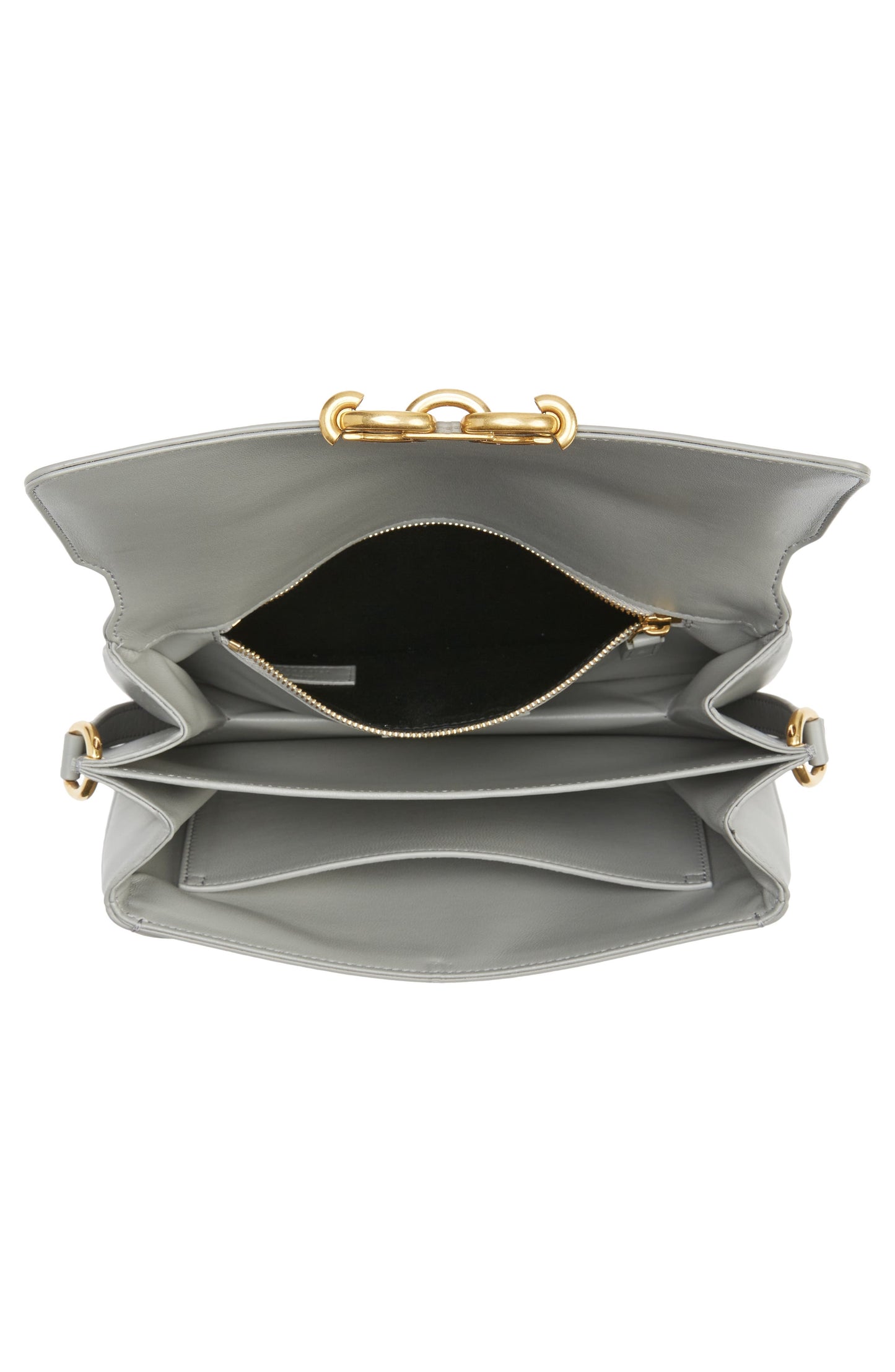 Y Le Maillon Satchel in Smooth Leather in Grey