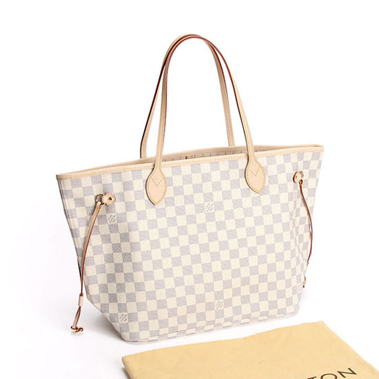 L N51107 Neverfull MM Shoulder Bag Damier Azur Canvas