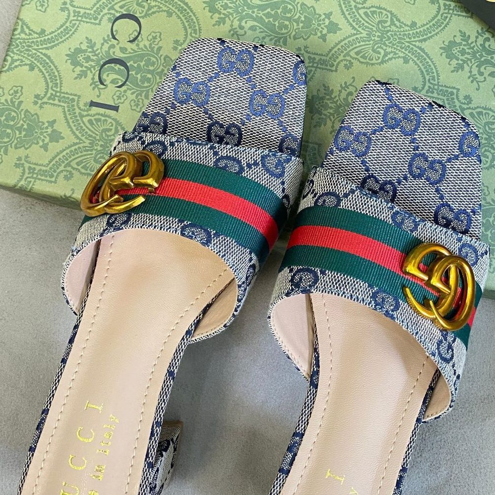 Vintage Embossed Block Heel Sandals