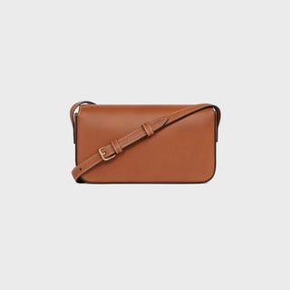 TRIOMPHE SHOULDER BAG IN NATURAL CALFSKIN TAN