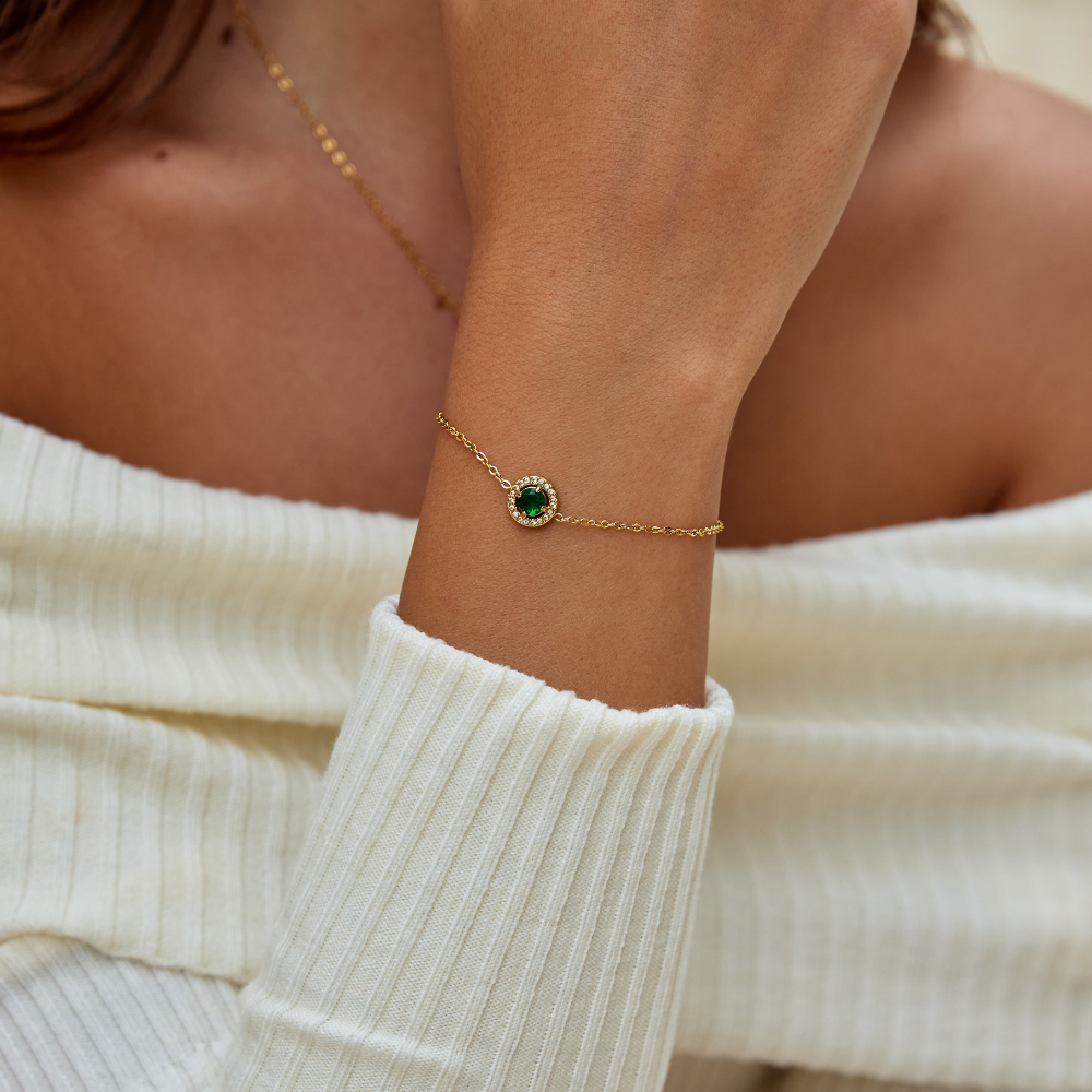 Green Emerald Crystal Bracelet