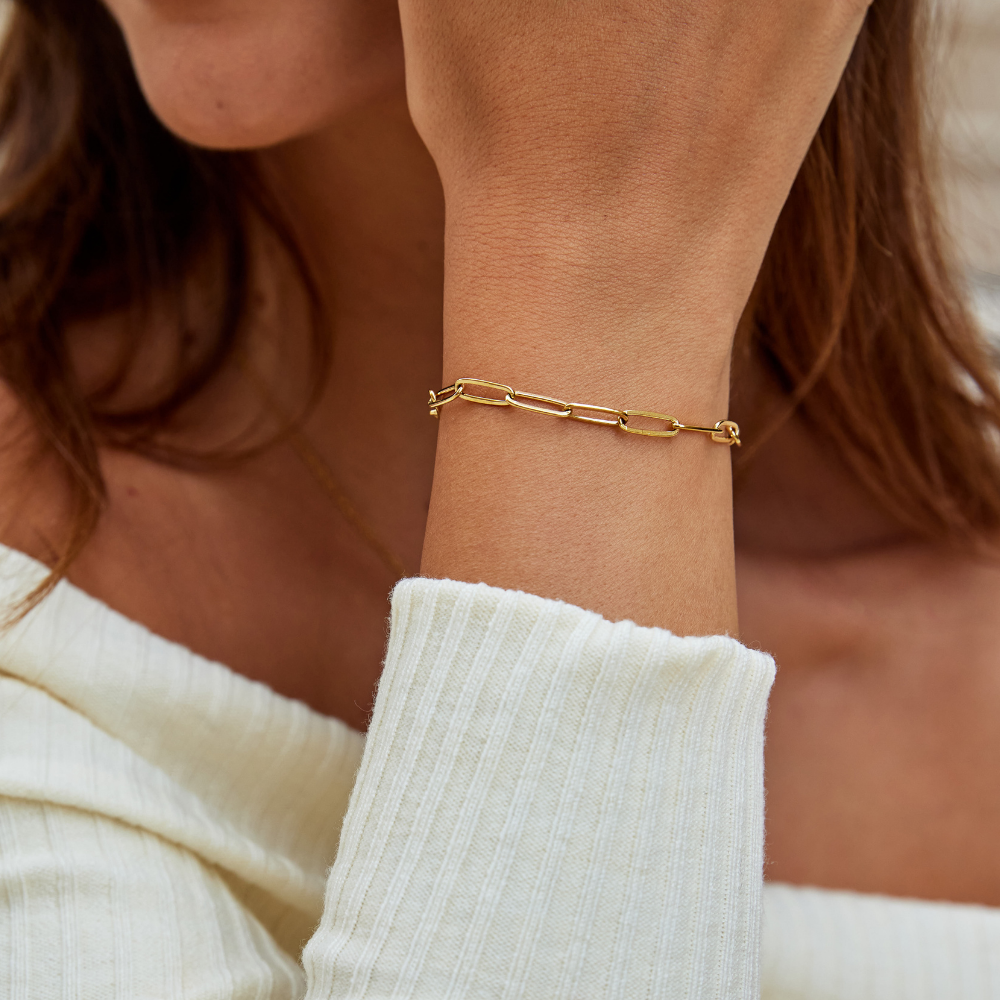 Paperclip Gold Bracelet