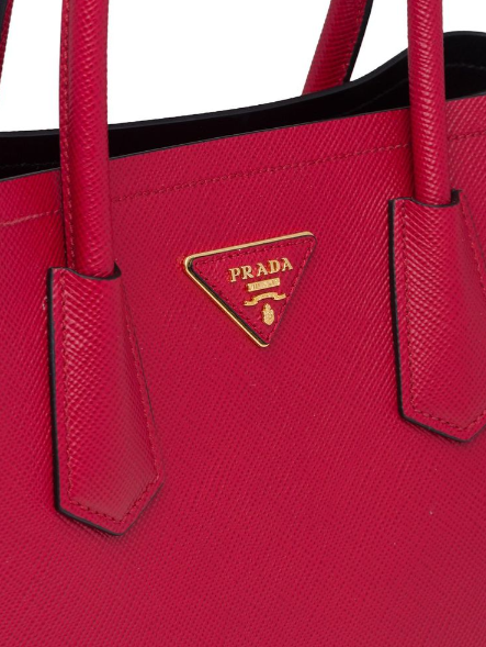 PP Small Saffiano Leather Double PP Bag in Black