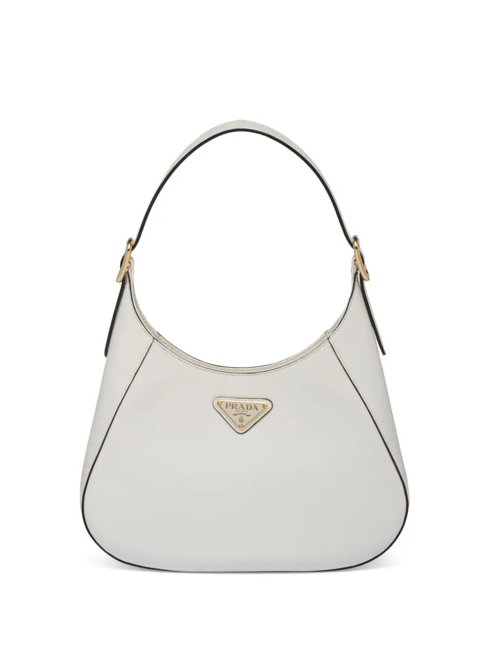 PP leather shoulder bag with topstitching - Military Green/Black/White/Pink