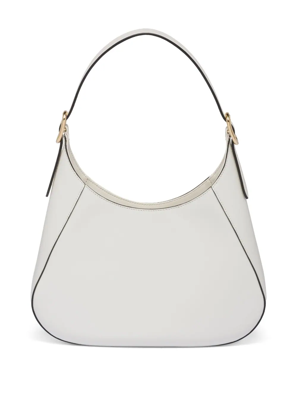 PP leather shoulder bag with topstitching - Military Green/Black/White/Pink