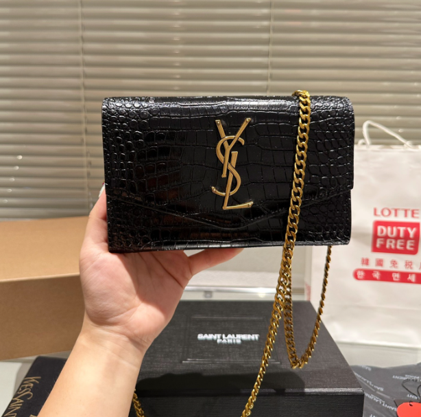 Y Uptown Leather Clutch  White