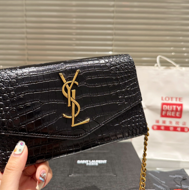 Y Uptown Leather Clutch  White