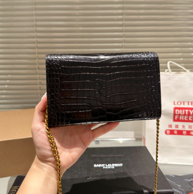 Y Uptown Leather Clutch  White