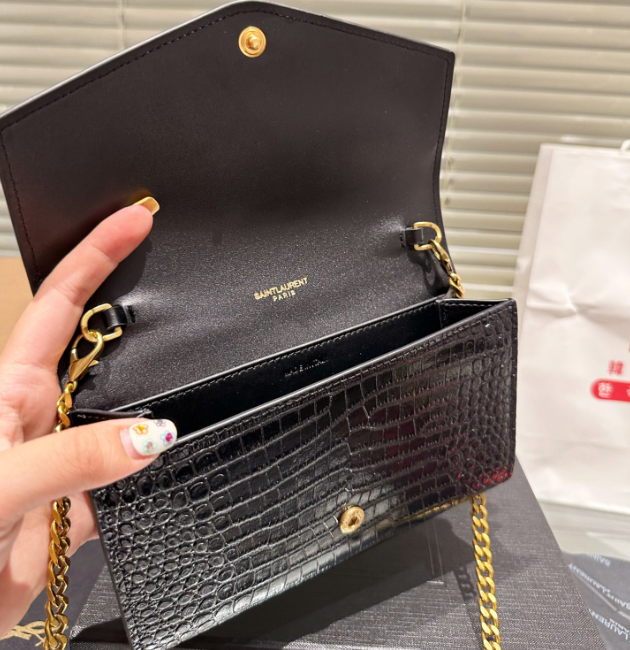 Y Uptown Leather Clutch  White