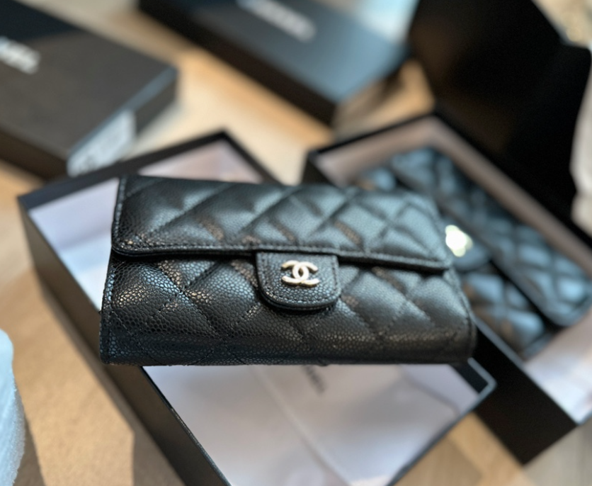 cc new arrival wallet caviar leather size: 15.5*10cm