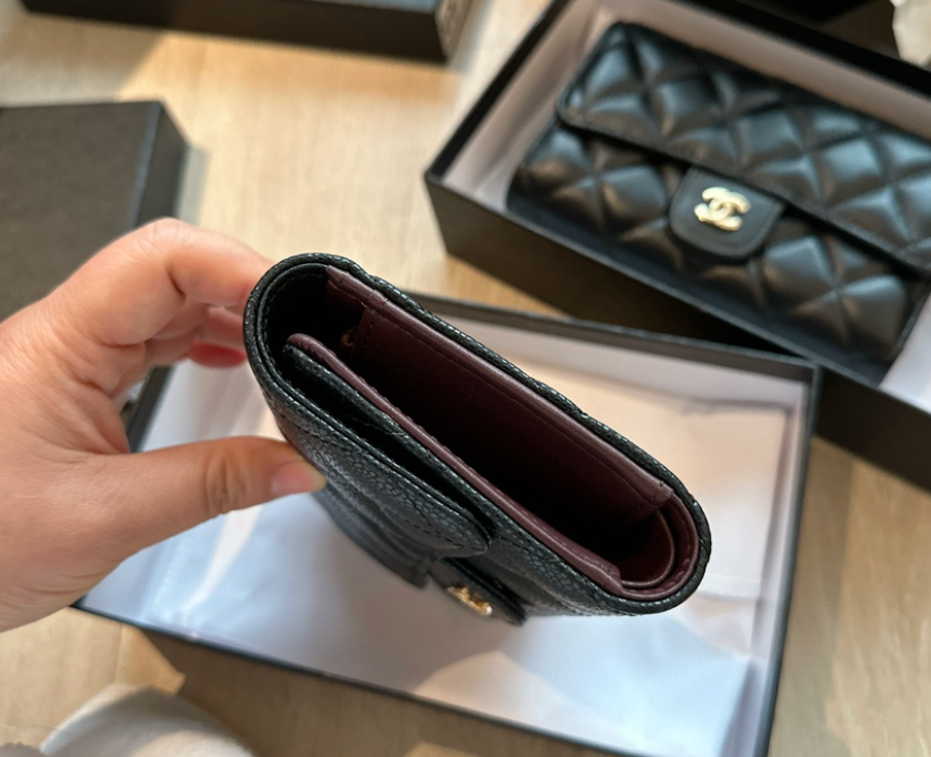 cc new arrival wallet caviar leather size: 15.5*10cm