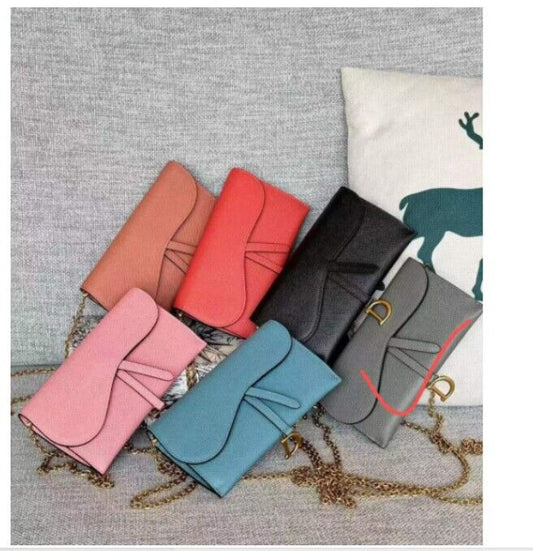 D Saddle Wallet in Goatskin Queen Mint