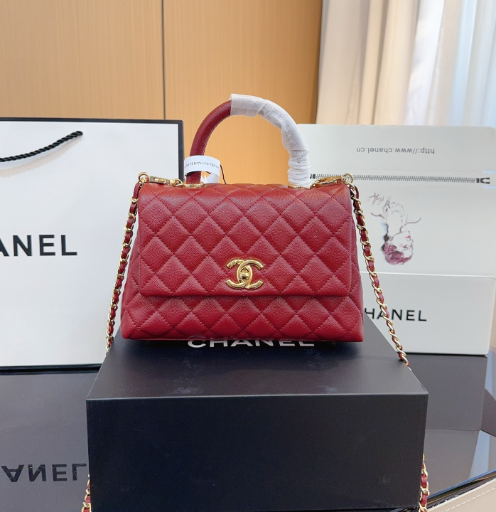 CC new arrival coco handle caviar leather size : 23*13cm