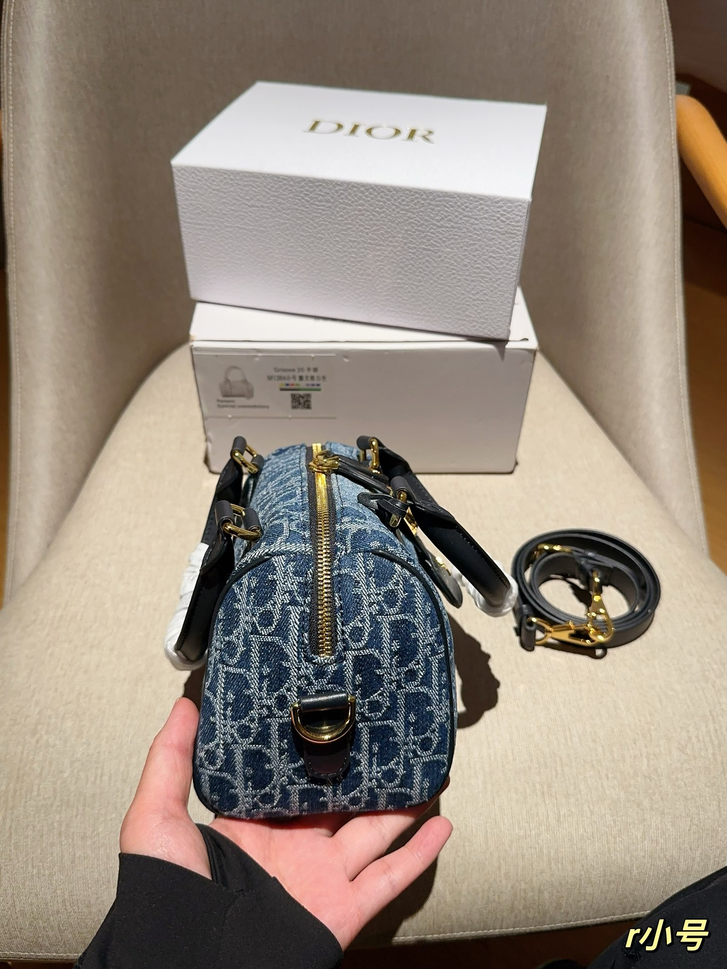 D Groove 20Denim Oblique denim bag