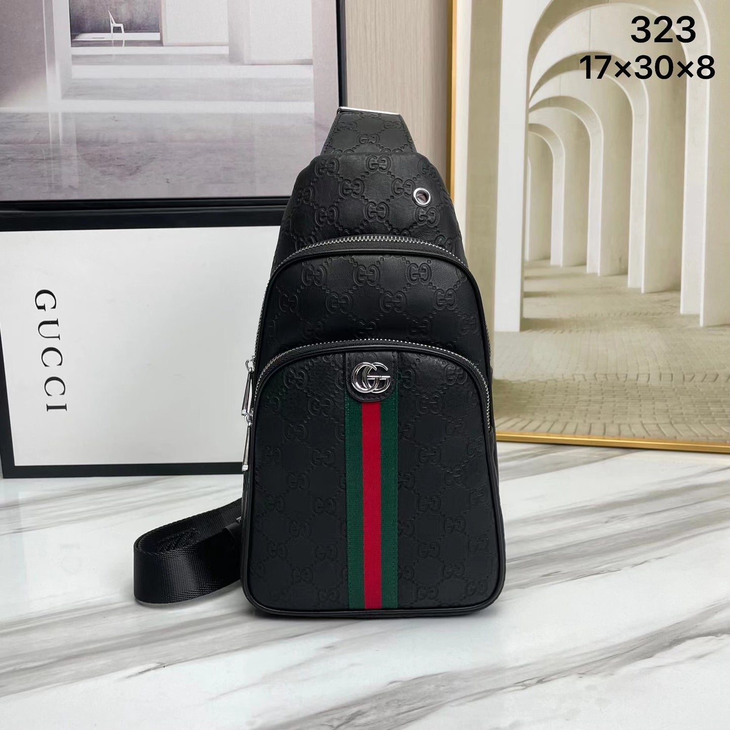 GG new arrival men bag size : 17x30x8 cm