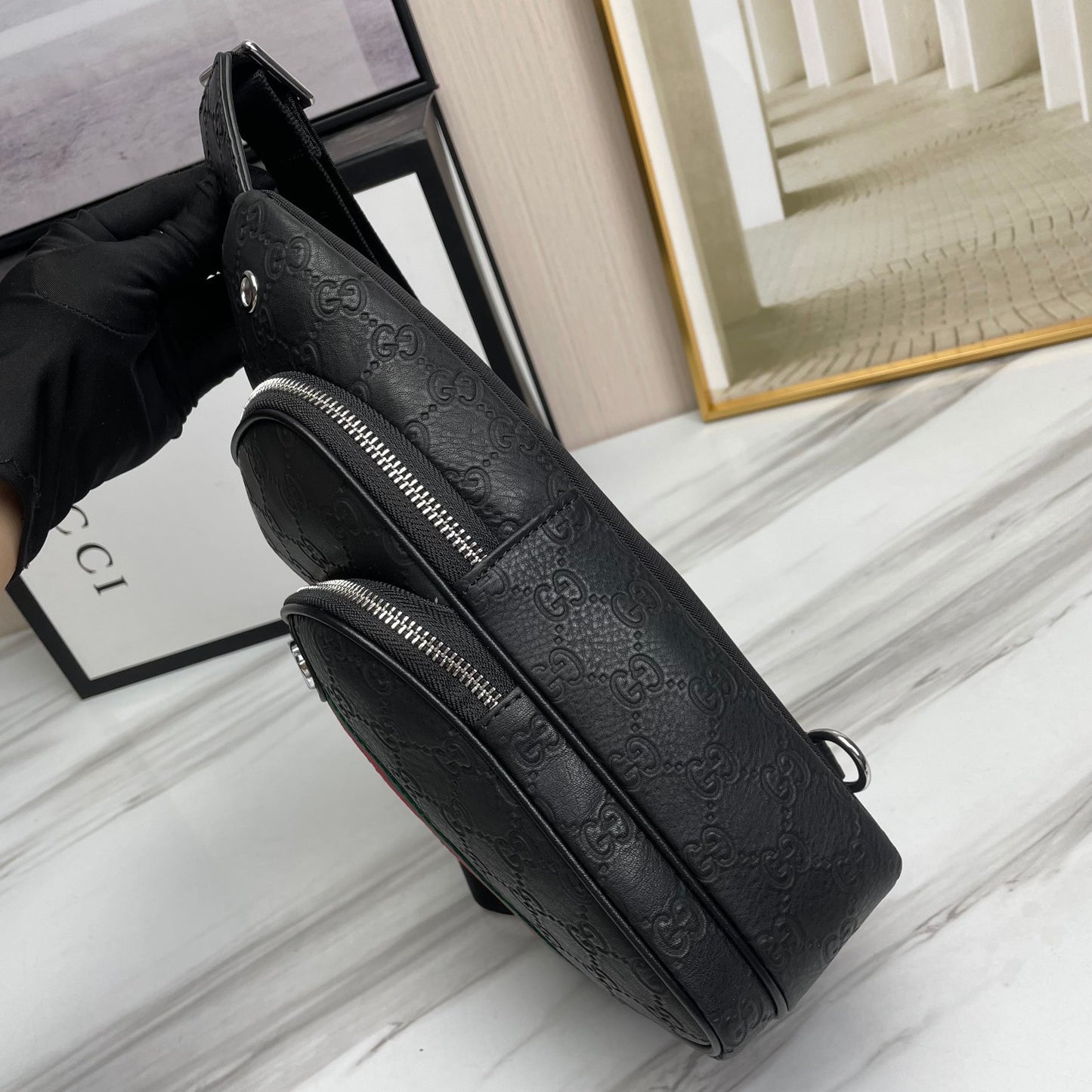 GG new arrival men bag size : 17x30x8 cm