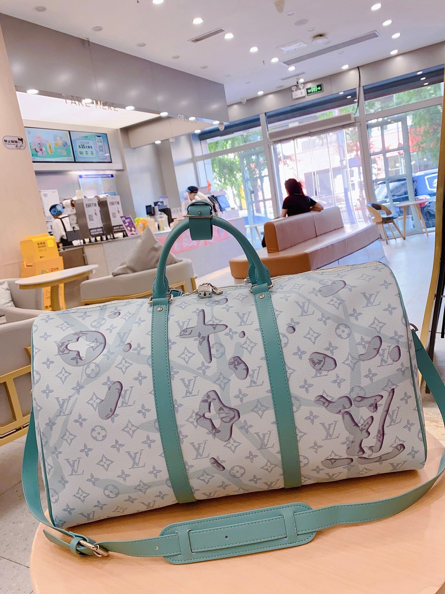 Louis N50069 KEEPALL BANDOULIÈRE 50 Damier Salt bag size: 50*29*23 cm