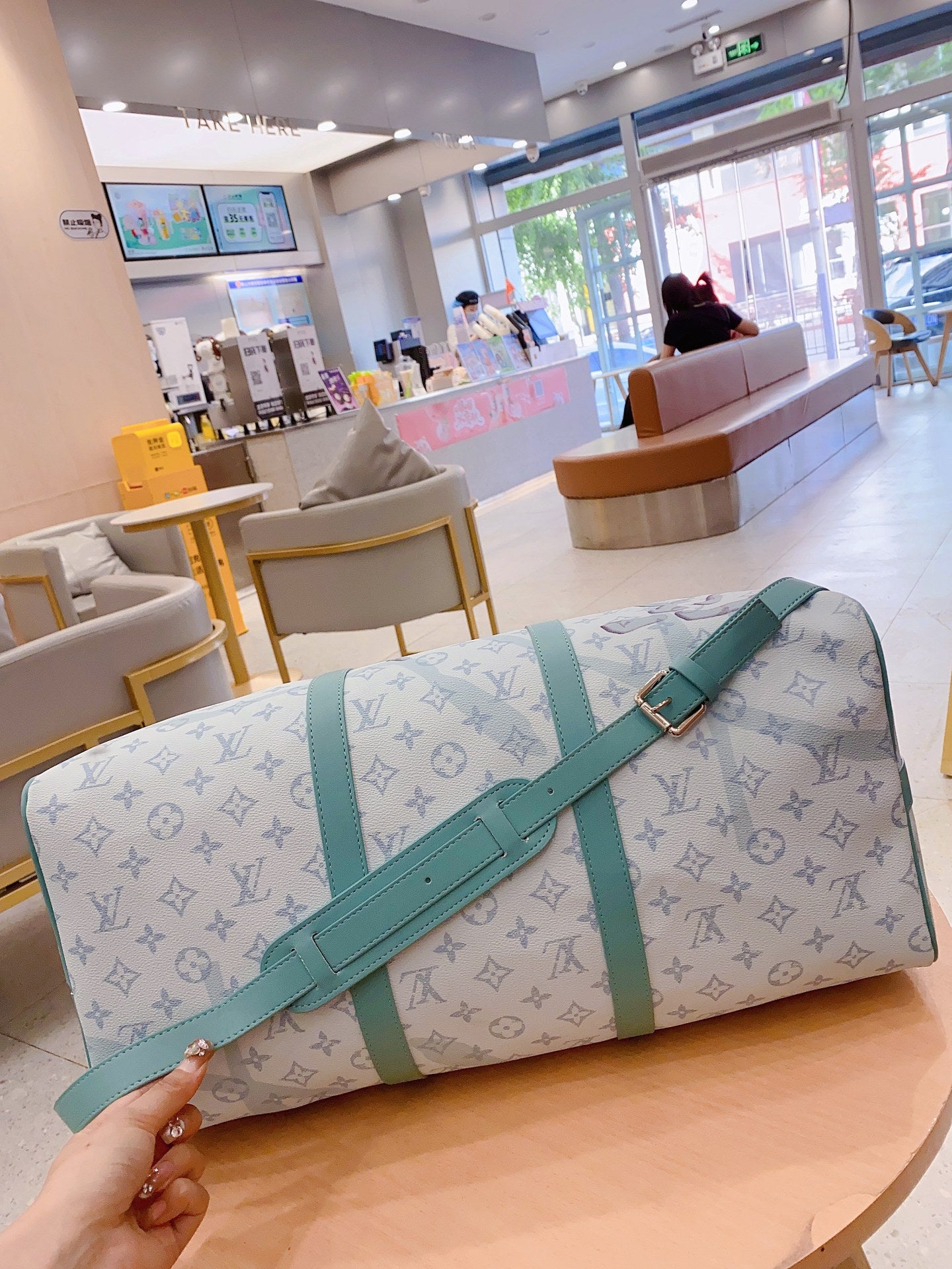 Louis N50069 KEEPALL BANDOULIÈRE 50 Damier Salt bag size: 50*29*23 cm