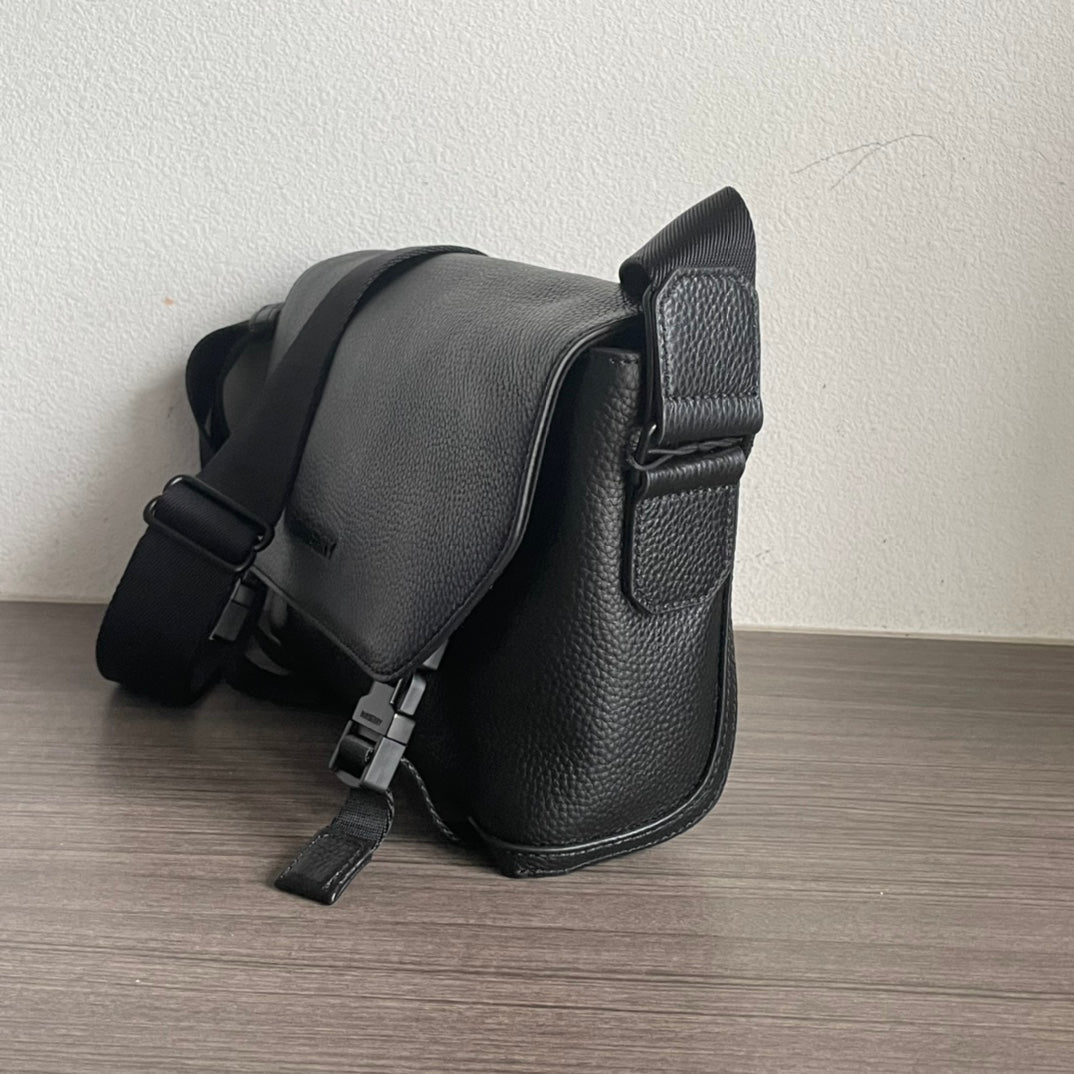 BURBERRY MESSENGER BIRCH CHECK BROWN BAG BLACK